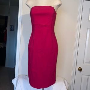 Express Stretch strapless hot pink dress